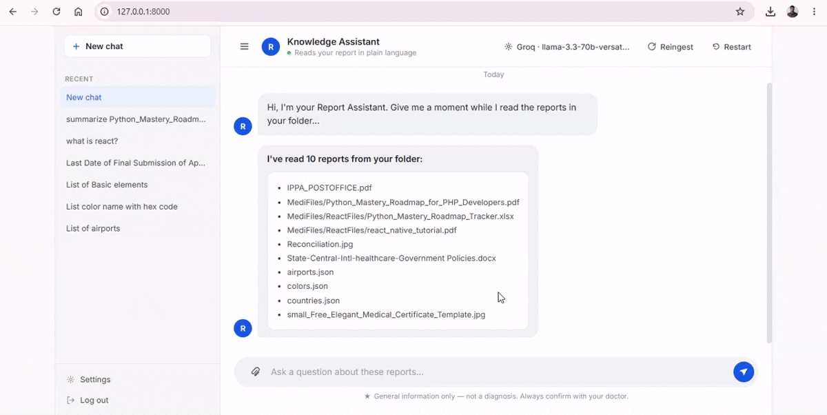 Knowledge Assistant Demo